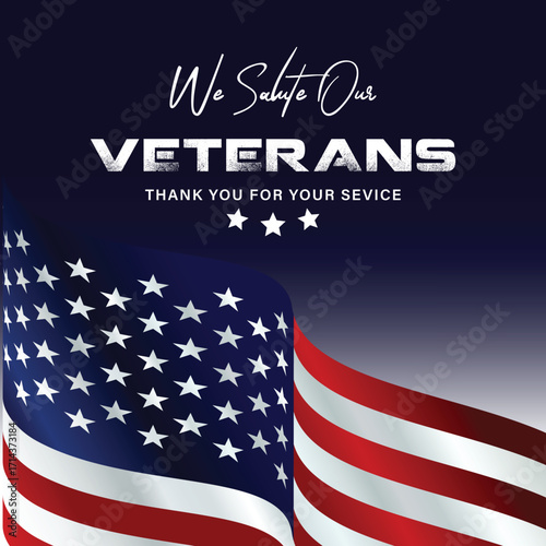 We salute our veterans thank you for your service american flag patriotic design