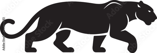 Black silhouette of a panther on a white background, clean vector