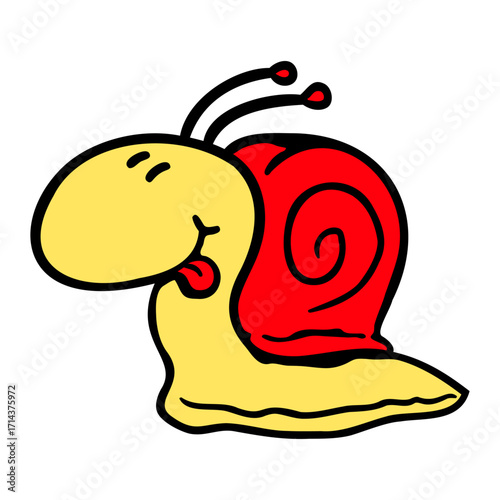 Snail cheeky sticking out tongue quickly small fun