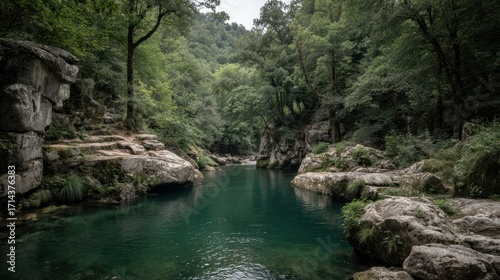 Emerald canyon landscape