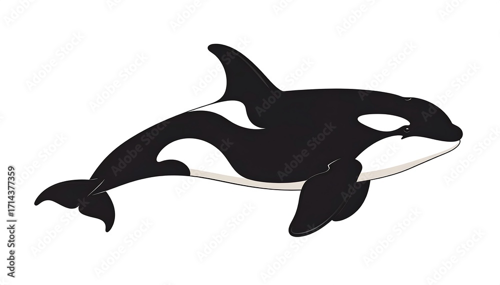 Fototapeta premium Black and white orca profile
