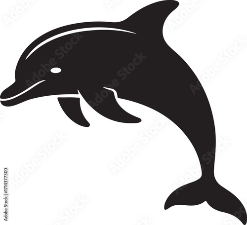 Black silhouette of a rhinoceros on a white background, vector