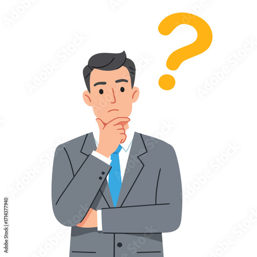 illustration of a businessman feeling confused