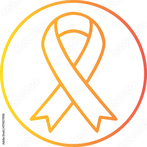 Awareness ribbon emblem symbol for health causes and support campaigns vector