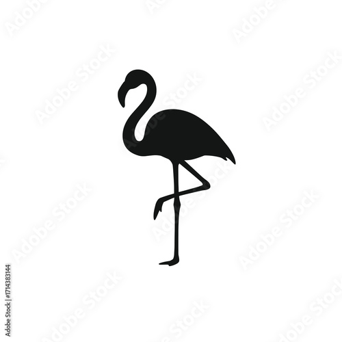 Flamingo standing minimal side profile
