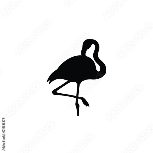 Minimal flamingo icon silhouette