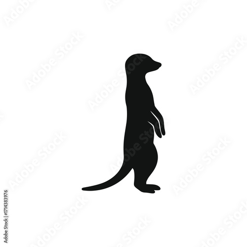 Meerkat upright side profile silhouette