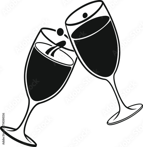 Minimal Black and White Glasses Symbol