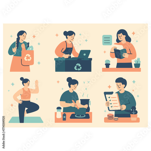 Daily Routine at Home — Working, Cooking & Fitness