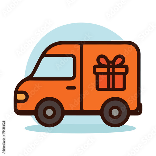 Delivery Truck with Gift — Courier & Shipping