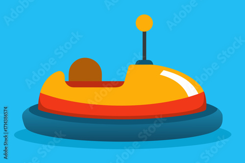 Cartoon bumper car arena vector illustration
