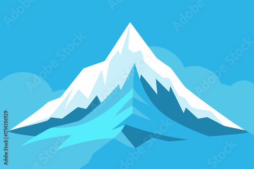 Cartoon frozen mountain slope vector illustration