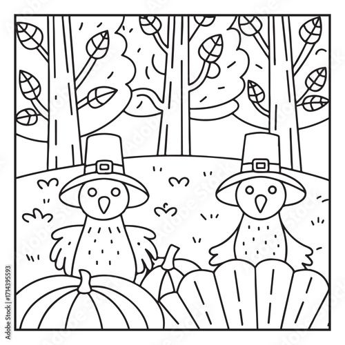 Thanksgiving Coloring Pages – Cute and Easy Holiday Designs with Turkeys, Pumpkins, Fall Leaves, and Harvest Scenes for Kids and Adults