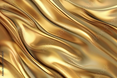 Abstract image of flowing, lustrous gold fabric with soft, subtle highlights and shadows creating a luxurious, elegant texture