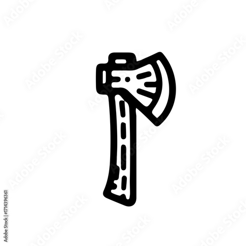 Axe Black and White Vector Icon
