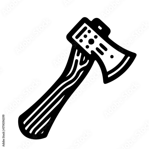 Axe Black and White Vector Icon