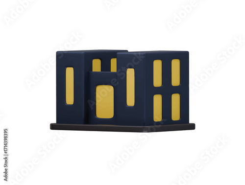 dual house icon 3d illustration render