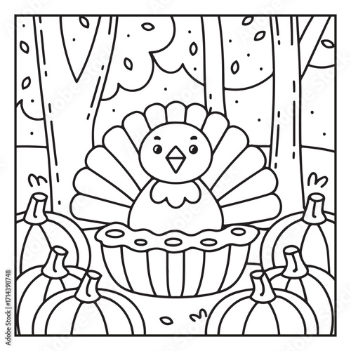 Thanksgiving Coloring Pages – Cute and Easy Holiday Designs with Turkeys, Pumpkins, Fall Leaves, and Harvest Scenes for Kids and Adults