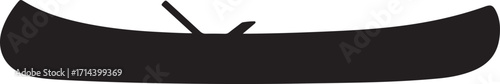  black silhouette of canoe on white background, vector