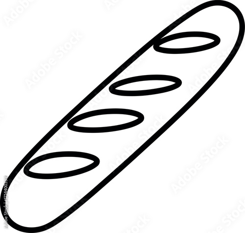 Artistic baguette outline delicious french bread simple line drawing icon vector