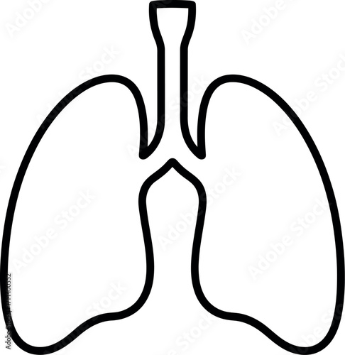 Human lungs outline medical illustration breathing science anatomy vector