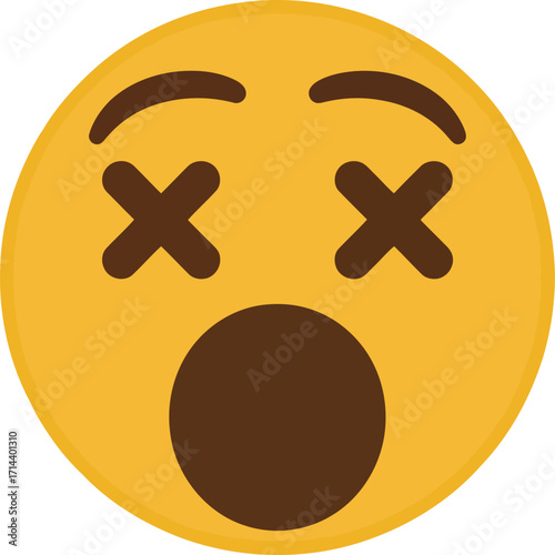 Shocked emoji dazed dizzy expression surprise emotion vector