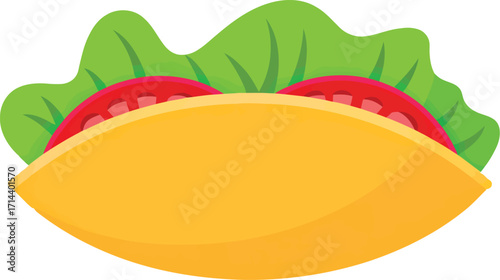 Delicious taco illustration fresh ingredients mexican food design vector
