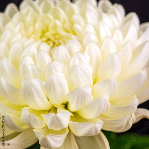 Close-up of a pristine white chrysanthemum