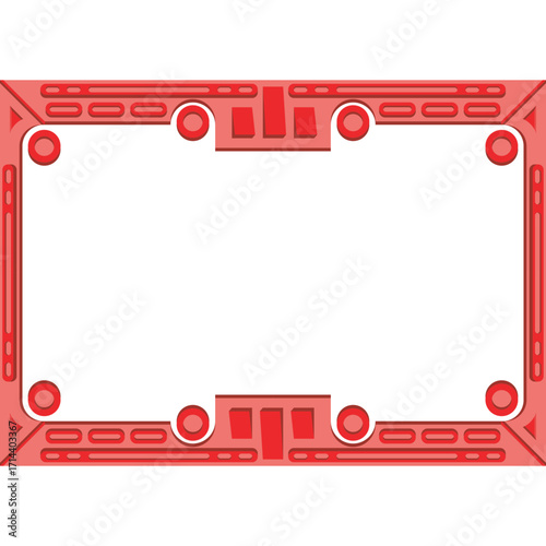 Retro vintage robot video game frame vector