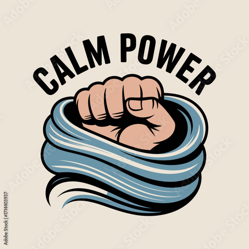 Symbol of calm power a tightly closed fist wrapped in soft fabric representing inner strength and serenity vector