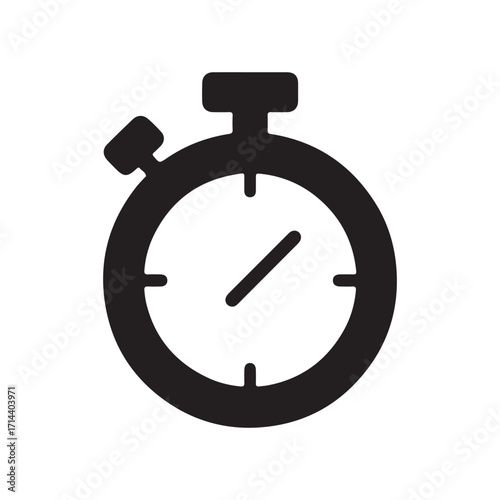Simple of a Black and White Stopwatch Icon