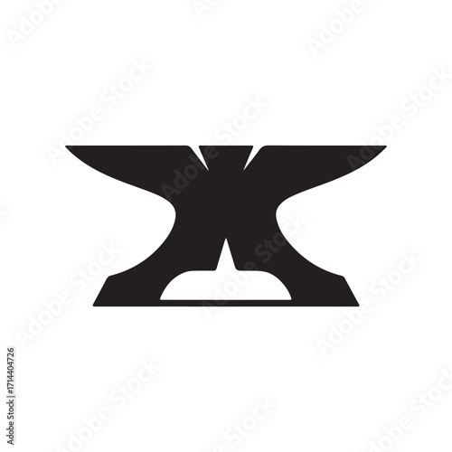 Silhouette of an Anvil Icon on a White Background