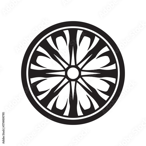 Black and White Rim Design with Ten Spokes