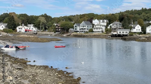 Tidal Inlet & Coastal Dwellings, Boothbay Harbor, Maine