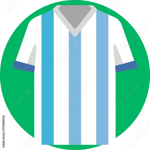 Argentina national football jersey with iconic blue and white stripes.