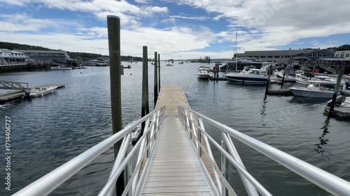 Boats Moored, Gangplank & Dock, Boothbay Harbor, Maine