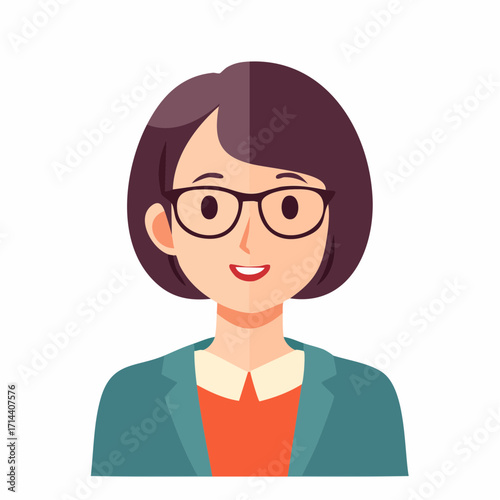 Smiling Woman in Glasses Professional Portrait for Business or Education