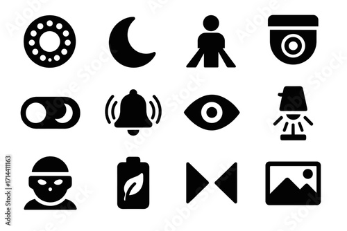 Clarity battery vision night led camera symbol person icon vector detected motion