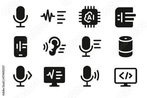 Speech dictation to vector symbol unit microphone icon device text