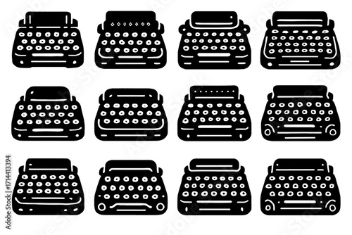 Futuristic retro board steampunk vector modern design layout keyboard icon tech stylish
