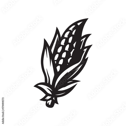 Black and White of Corn on the Cob