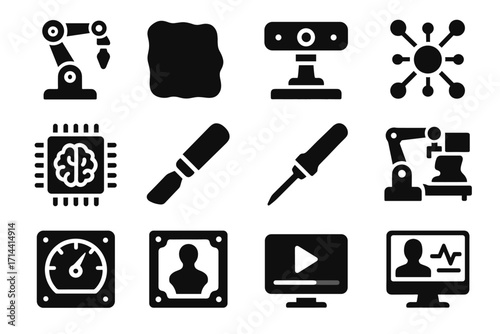 Ai clay art array sensor digital cutter display icon workstation sculptor vector