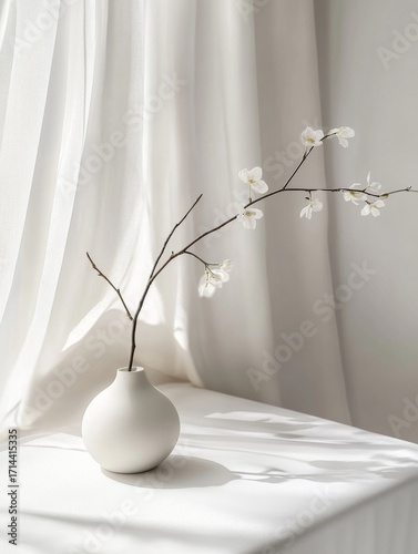 Still life in trendy white cloud color, 2026 year