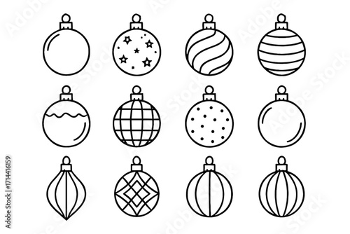 Frosted ribbed bauble icon festive ball baubles transparent icons ornament vector glass