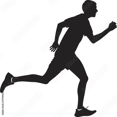 silhouette of a man running
