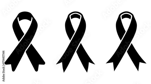 Black Ribbon Awareness Graphic for Support and Remembrance