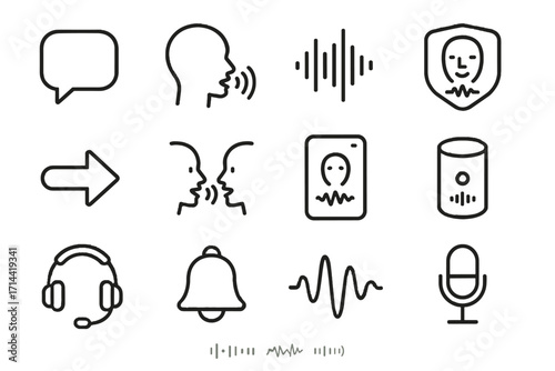 Voice bubble icon head talking vector chart bell microphone headset interaction