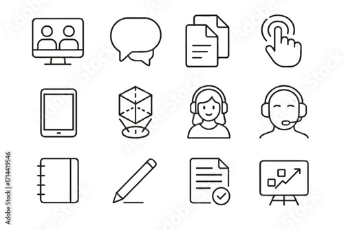 Transfer icons assignment holographic collaboration vector icon ai model digital shared vr
