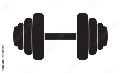 Black Dumbbell Isolated on White Background for Fitness Training