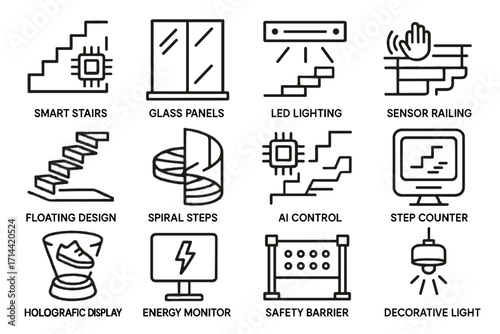 Counter architecture icon vector railing control futuristic step steps icons glass lighting